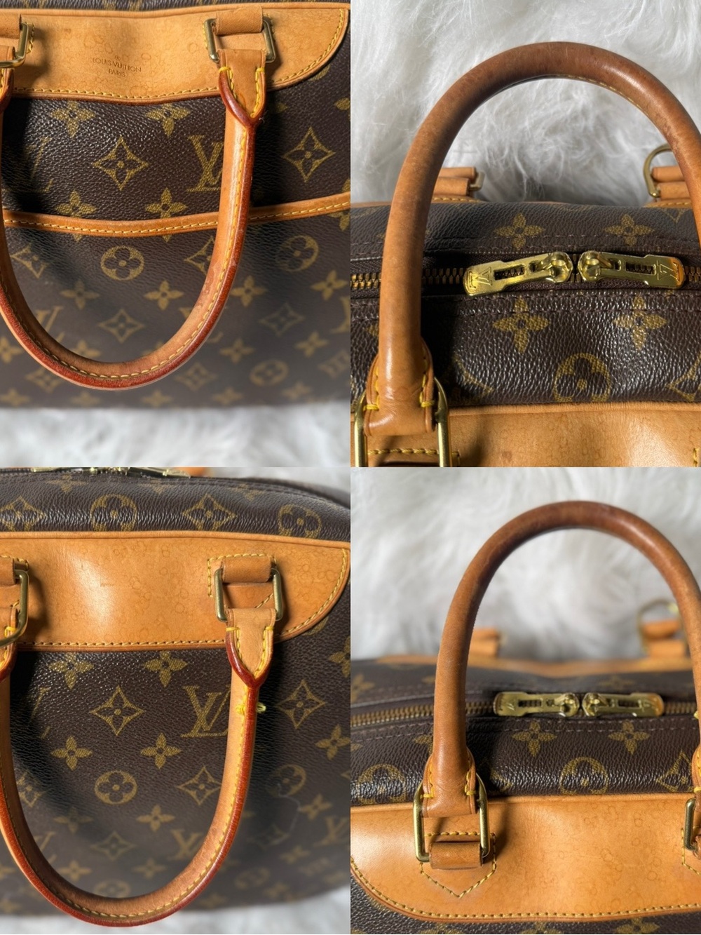 Vintage Louis Vuitton Deauville Monogram Canvas Honey Patina Clean Interior - Picture 9 of 16